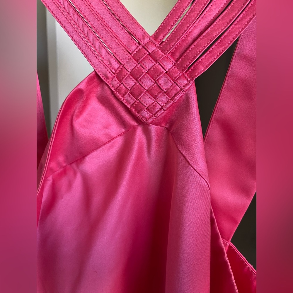 Satin silk top- beautiful salmon color. Pre-owned.